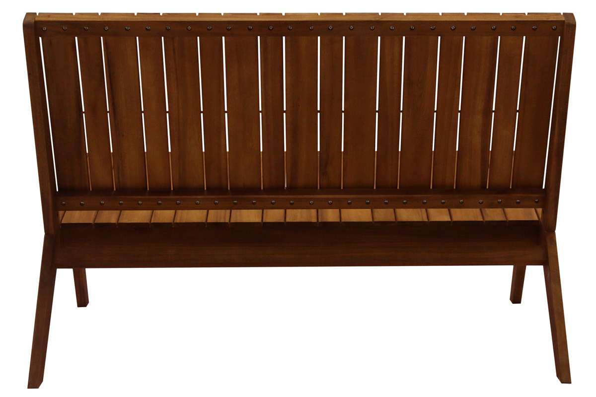 Banc de jardin en bois massif 2 places L116 cm TIDAK