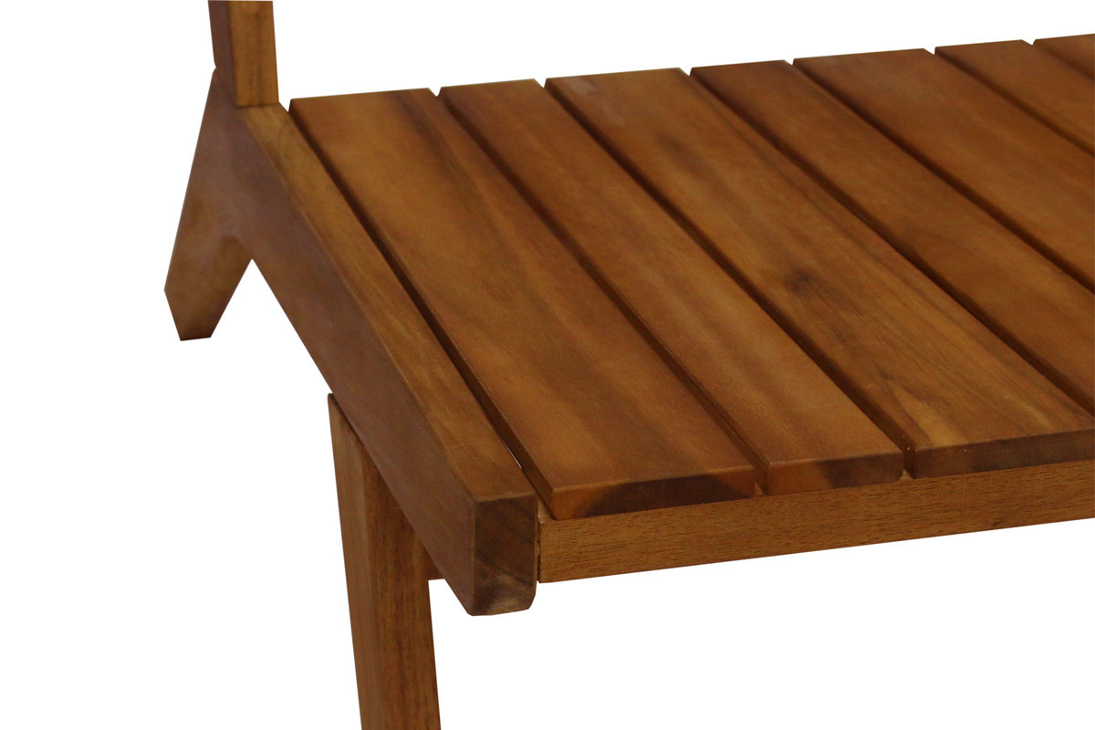 Banc de jardin en bois massif 2 places L116 cm TIDAK