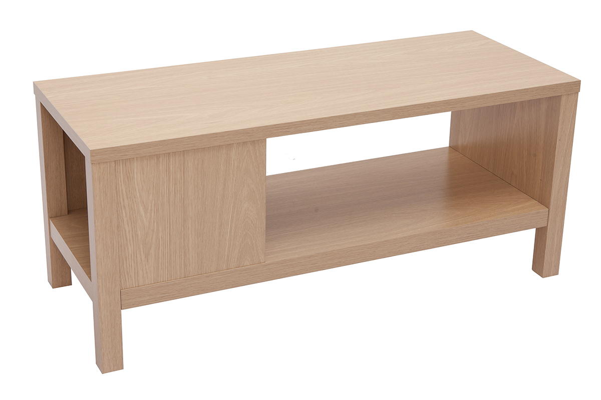 Banc d'entre avec rangement finition bois clair chne avec coussin banquette grge L100 cm GUMBY