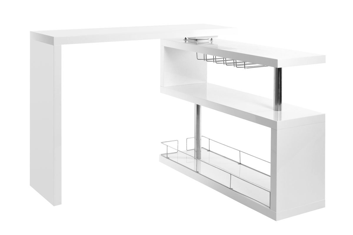 Bar design laqu blanc amovible L140-220 cm MAX