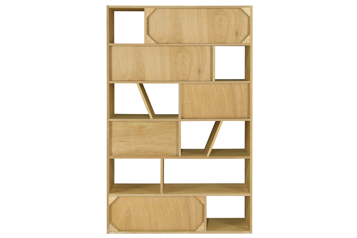 Bibliothque design en bois clair L120 cm AZTEQUE