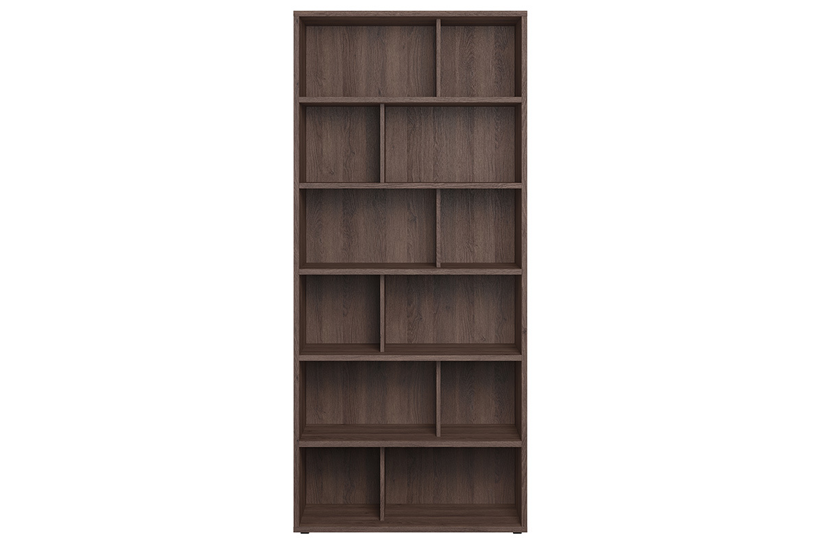 Bibliothque design finition bois fonc noyer L92 cm EPURE