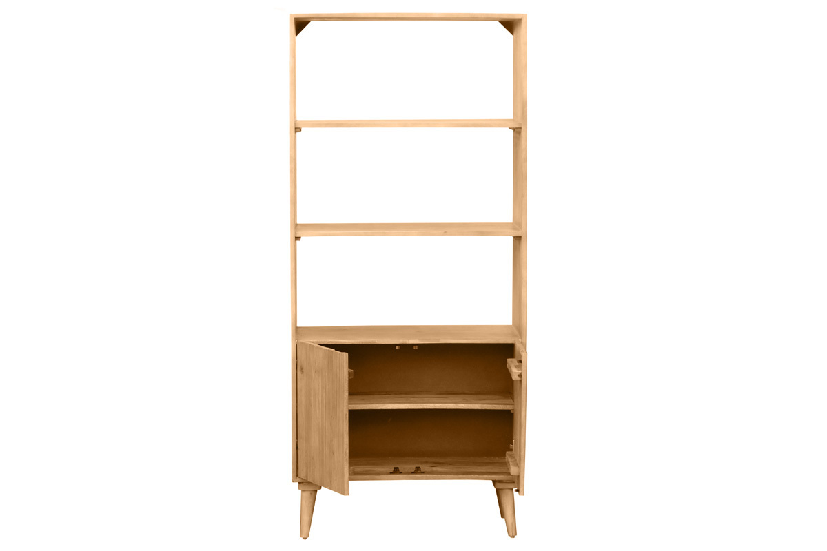 Bibliothque en bois manguier massif grav L80 cm RUBIA