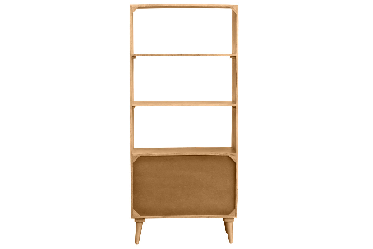 Bibliothque en bois manguier massif grav L80 cm RUBIA