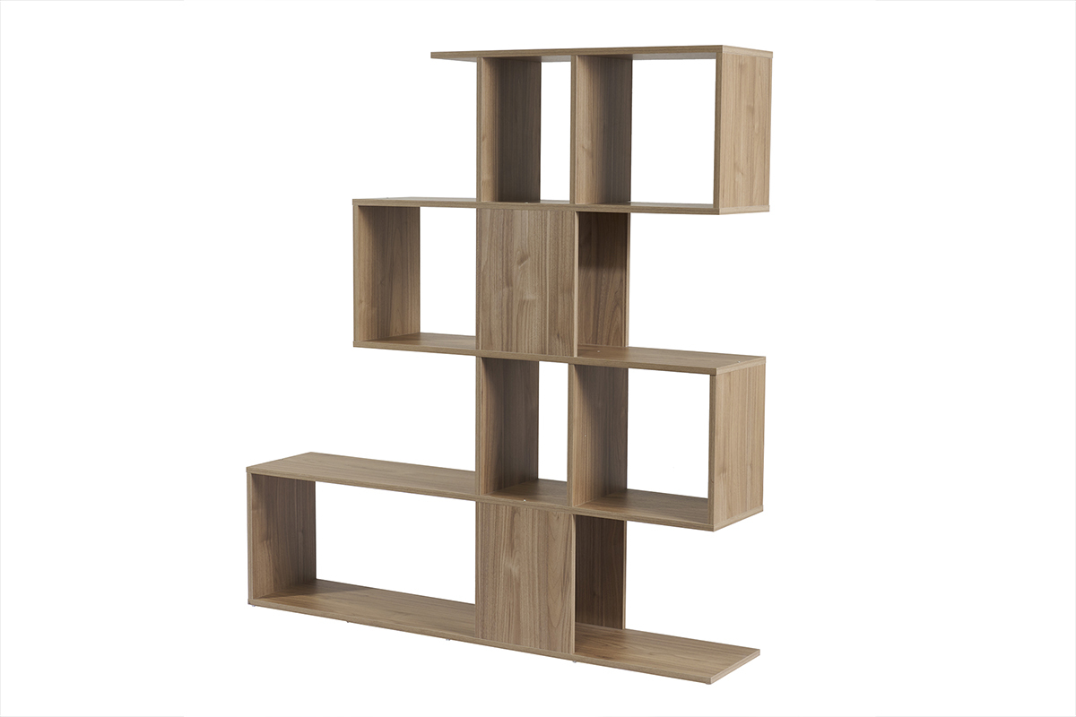 Bibliothque ouverte sparateur design finition bois clair chne L139 cm COMO