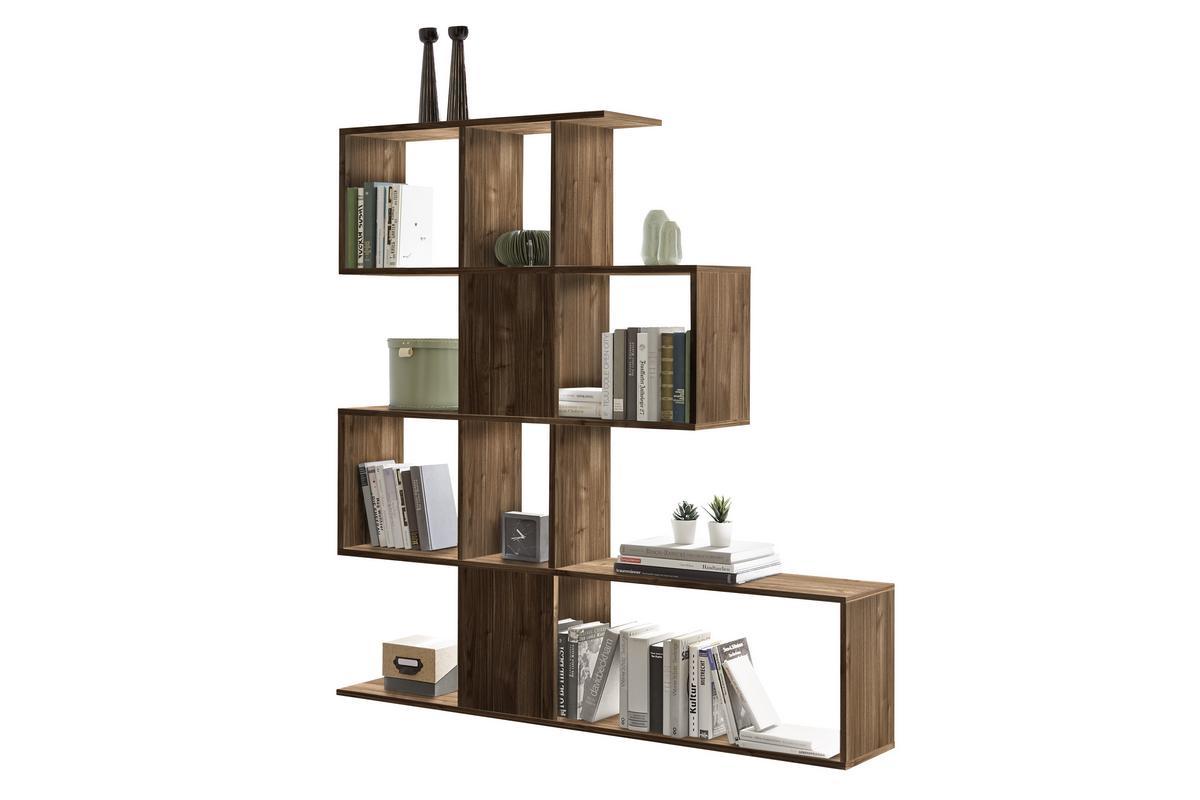 Bibliothque sparateur design finition bois noyer L139 cm COMO