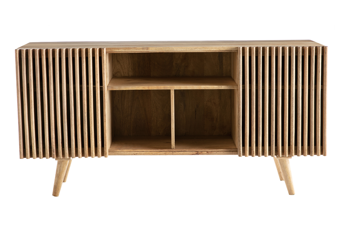 Buffet en bois manguier massif 2 portes coulissantes L140 cm ALBA