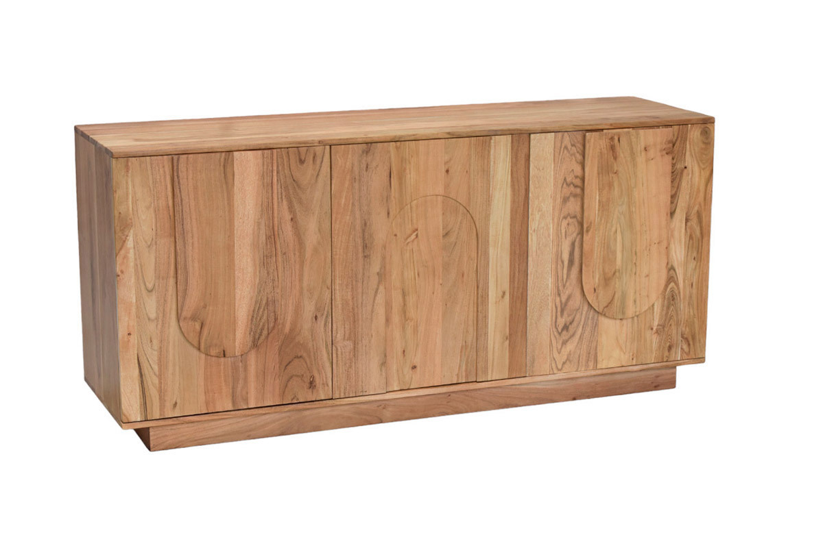 Buffet en bois massif grav 3 portes L160 cm ARK