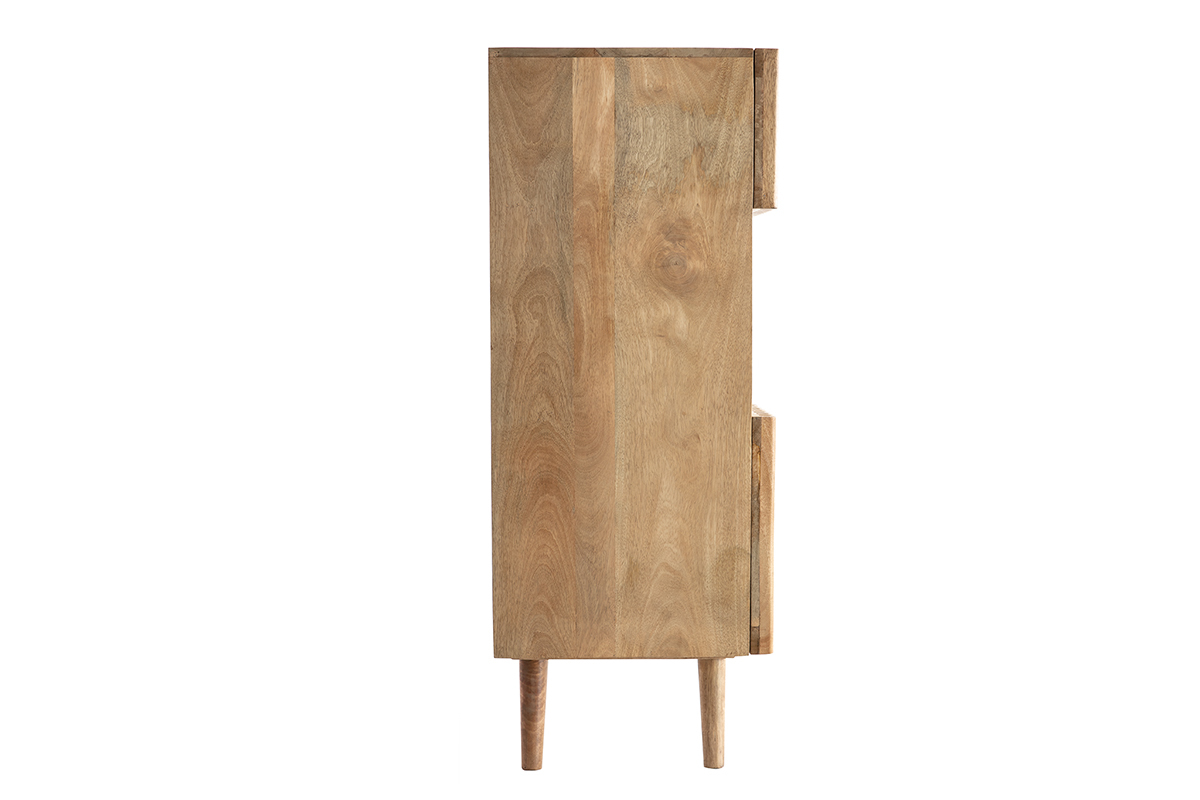 Buffet haut en bois manguier massif 3 portes coulissantes L85 cm ALBA