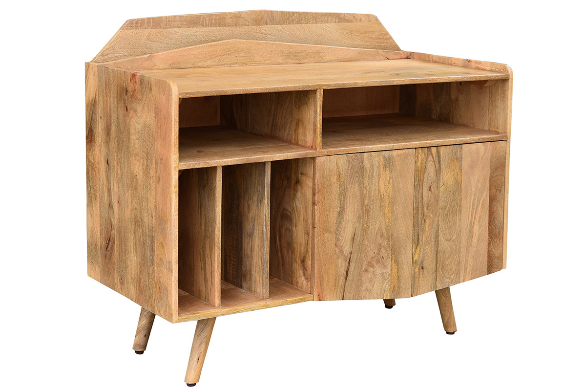 Buffet meuble de rangement vinyles en bois manguier massif L105 cm MATAHARI