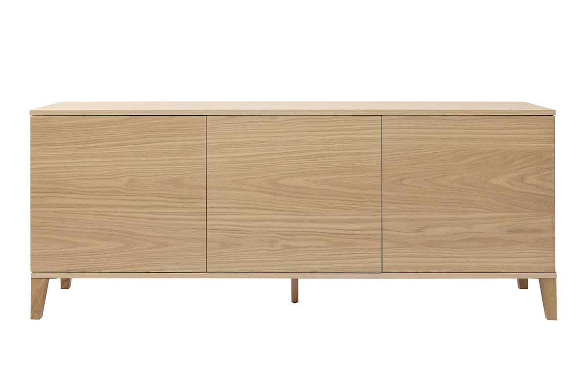 Buffet scandinave en bois clair chne 3 portes L180 cm FREDDY