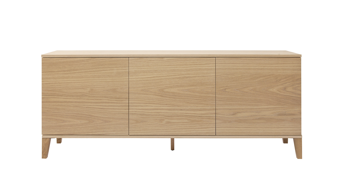 Buffet scandinave en bois clair chne 3 portes L180 cm FREDDY