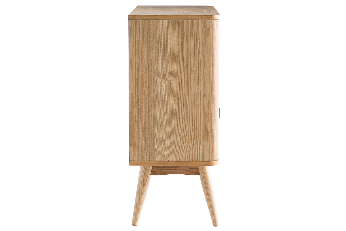 Buffet vintage en bois clair 2 portes 1 tiroir L80 cm NORDECO