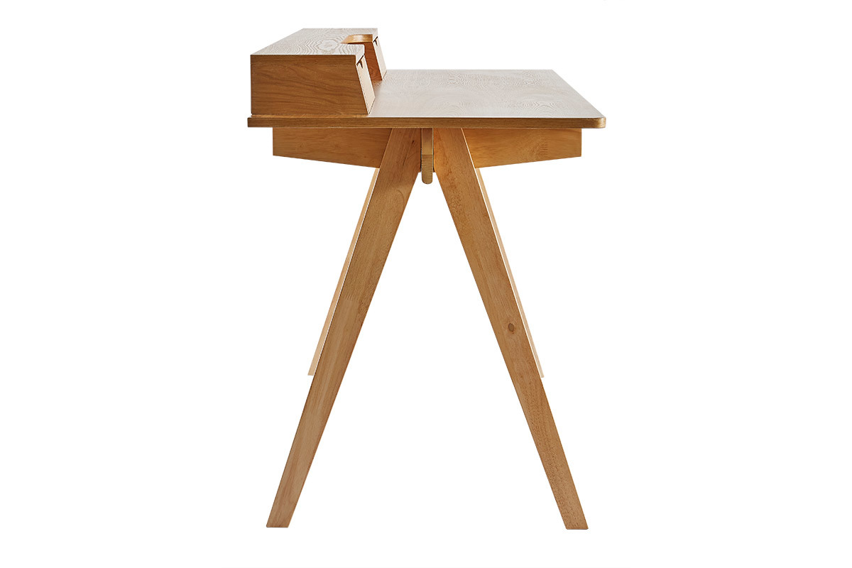 Bureau avec rangements bois clair L120 cm PULITO