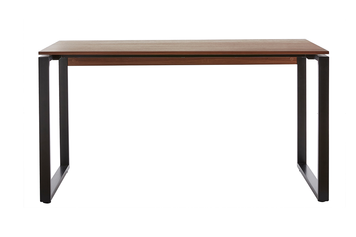 Bureau bois fonc et mtal noir L138 cm OPAL