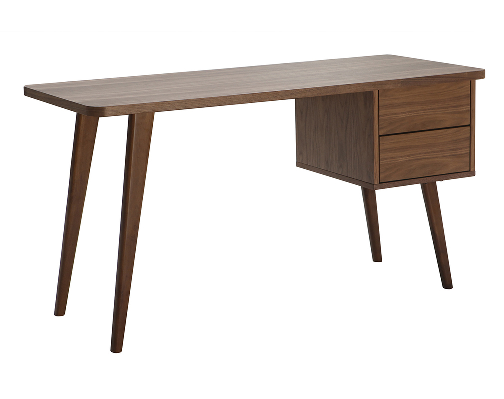 Bureau Design Noyer L140 Cm Fifties Miliboo