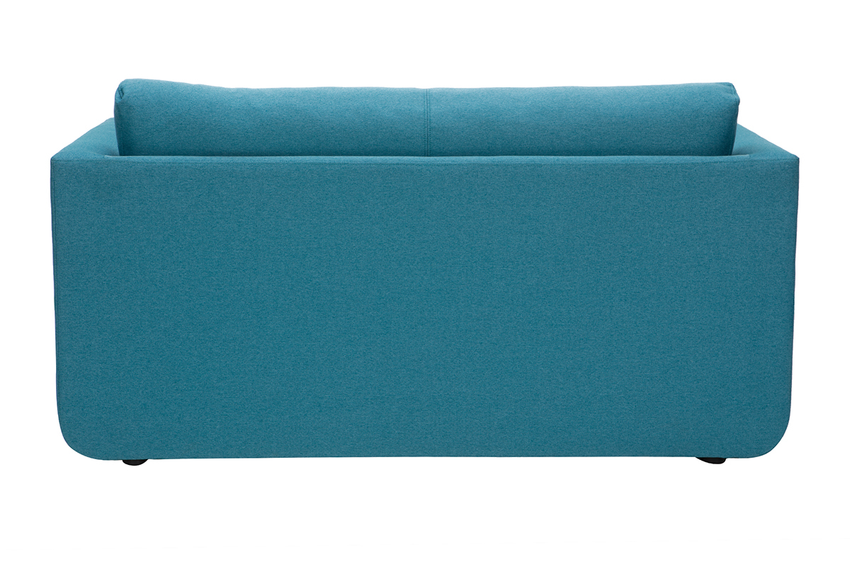 Canap convertible 2 places en tissu bleu canard LEON