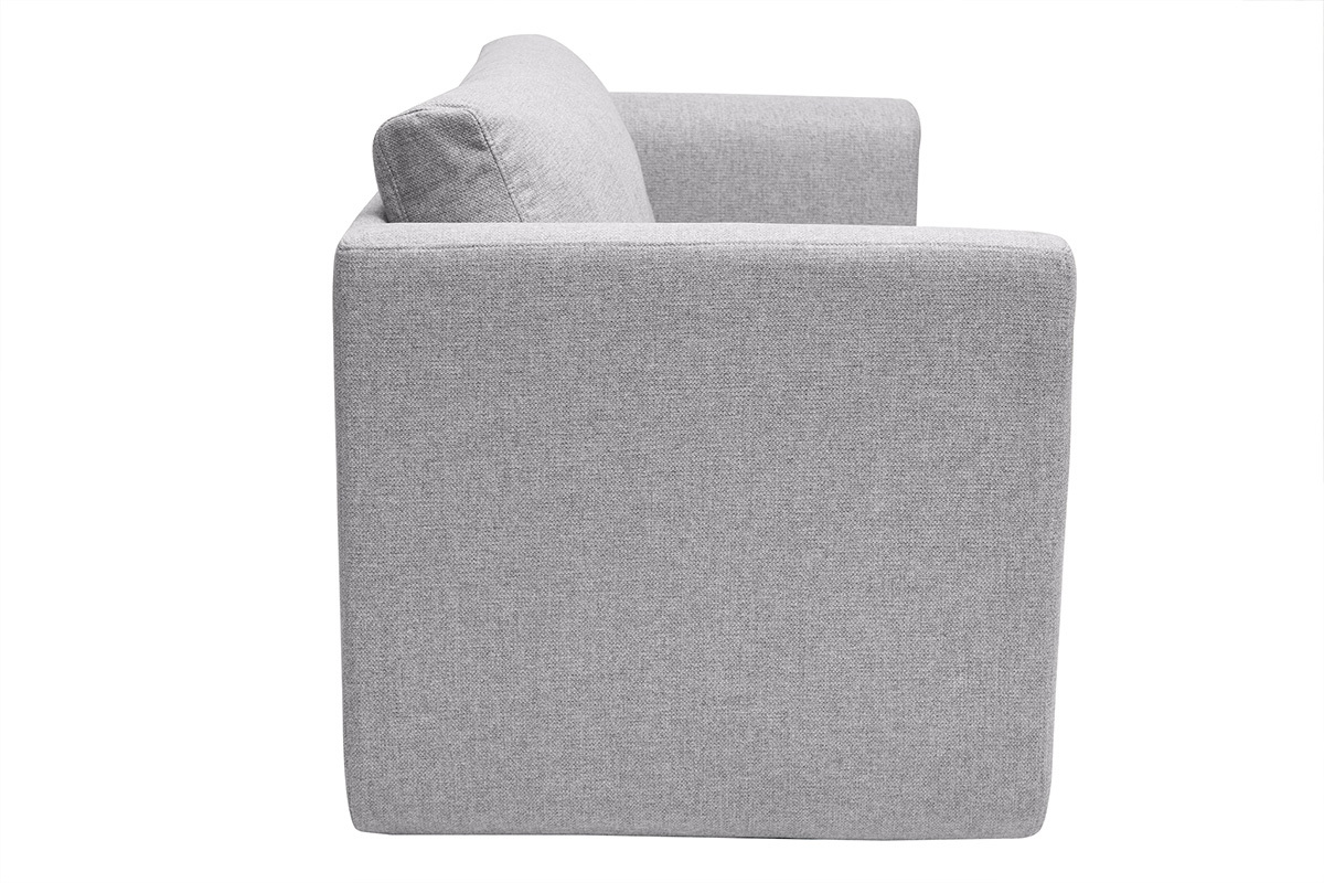 Canap convertible 2 places en tissu gris clair LEON