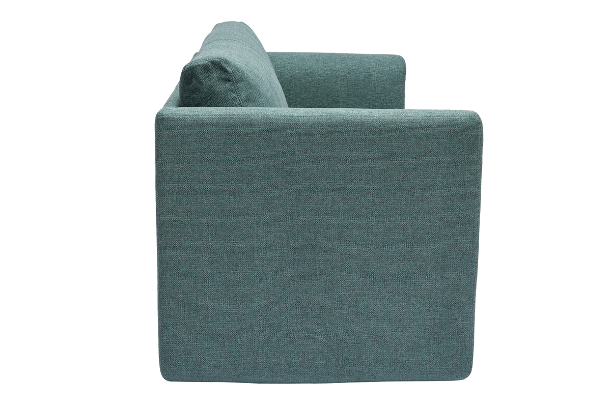 Canap convertible 2 places en tissu vert de gris LEON