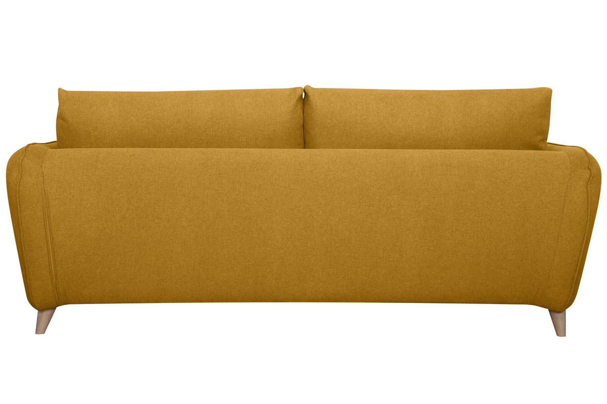 Canap convertible scandinave 3 places jaune cumin avec matelas 10 cm CREEP