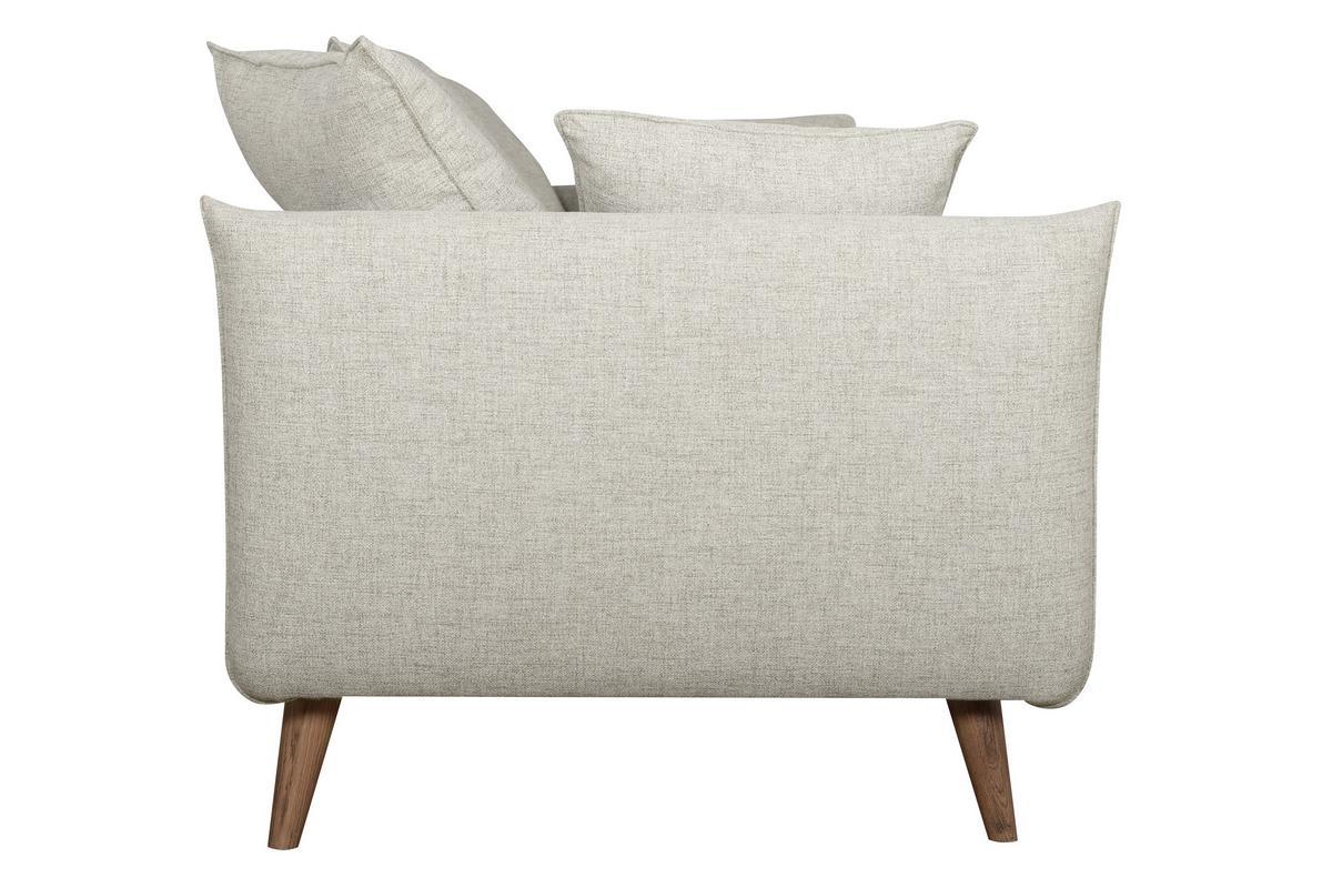 Canap scandinave 3 places en tissu beige et bois clair OLYMPIA