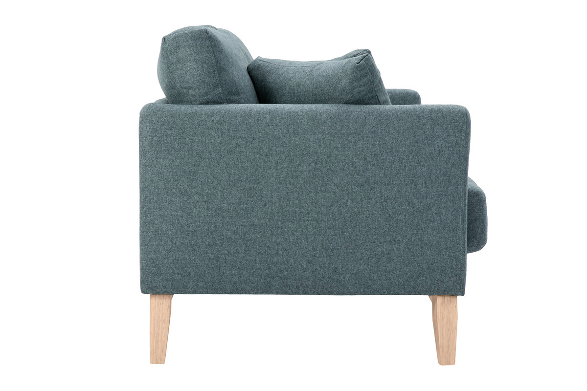 Canap scandinave dhoussable 2 places en tissu vert de gris et bois clair OSLO