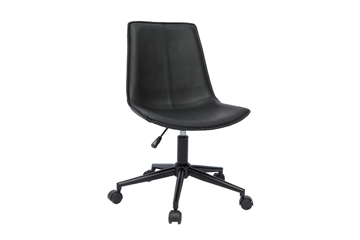 Chaise de bureau  roulettes noire LISON