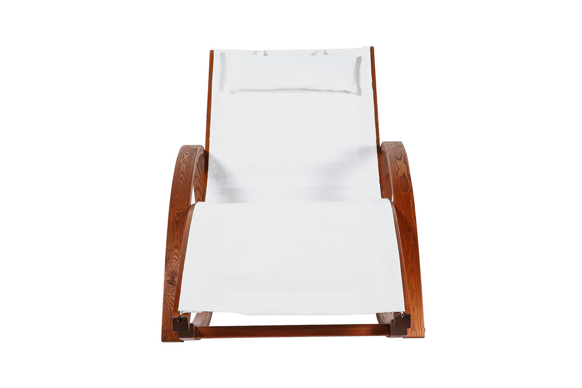 Chaise longue bain de soleil blanc cass GUERANDE