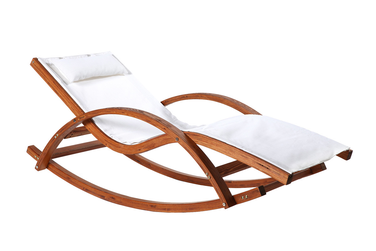 Chaise longue bain de soleil blanc cass GUERANDE