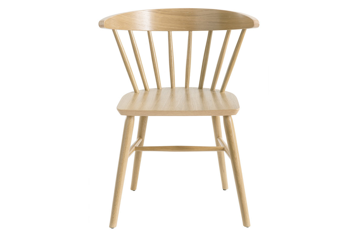 Chaises  barreaux en bois clair chne (lot de 2) DARIA