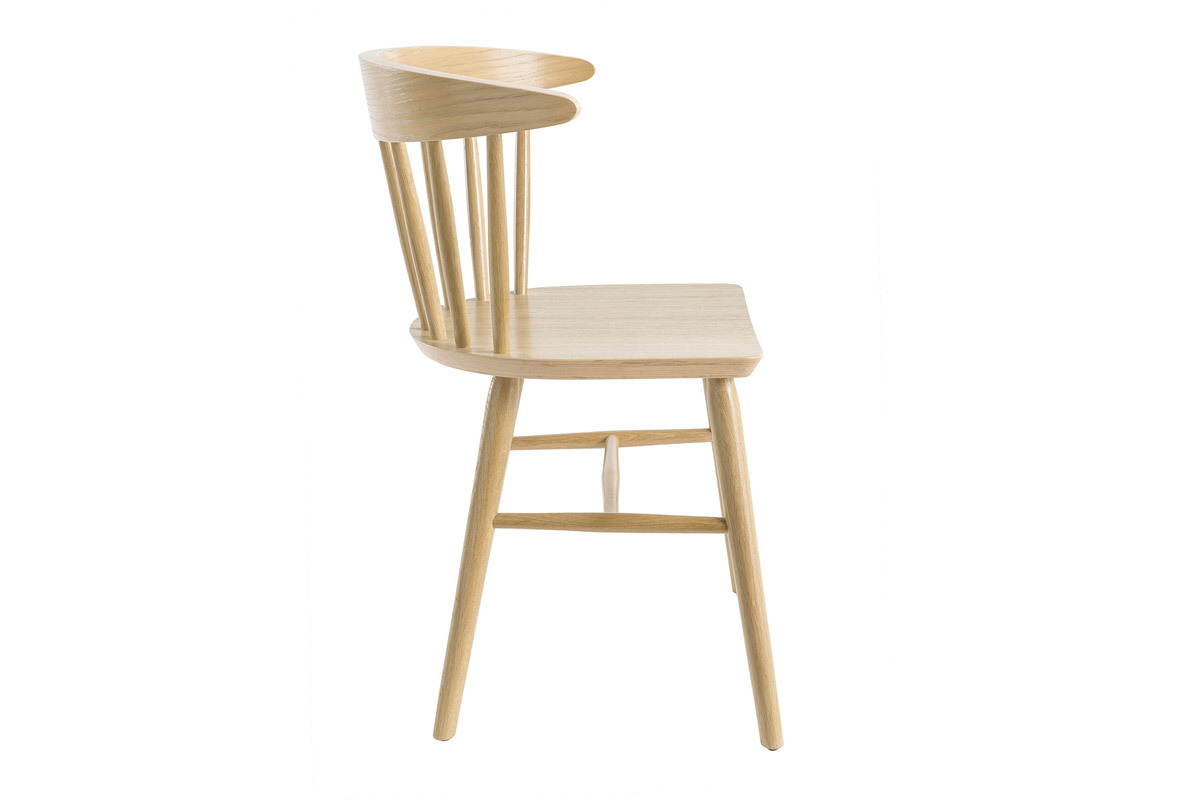 Chaises  barreaux en bois clair chne (lot de 2) DARIA