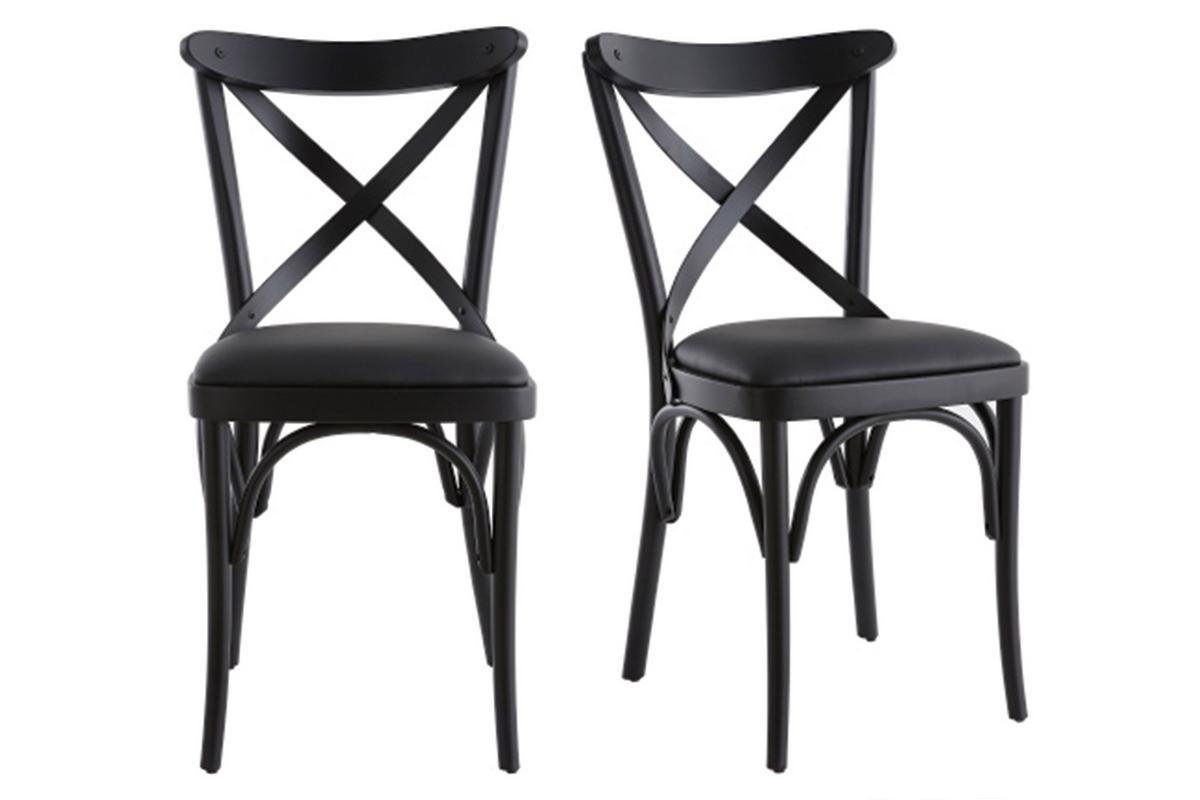 Chaises bistrot en bois noir (lot de 2) MARCEL