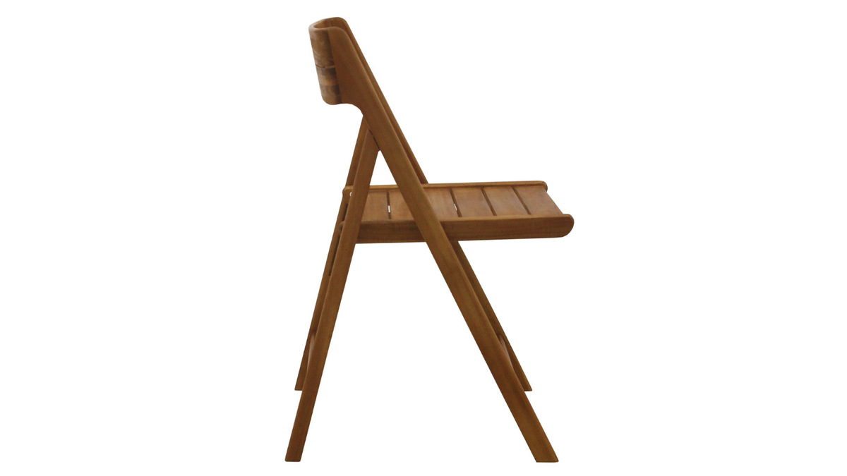 Chaises de jardin pliantes en bois massif (lot de 2) DIEGO