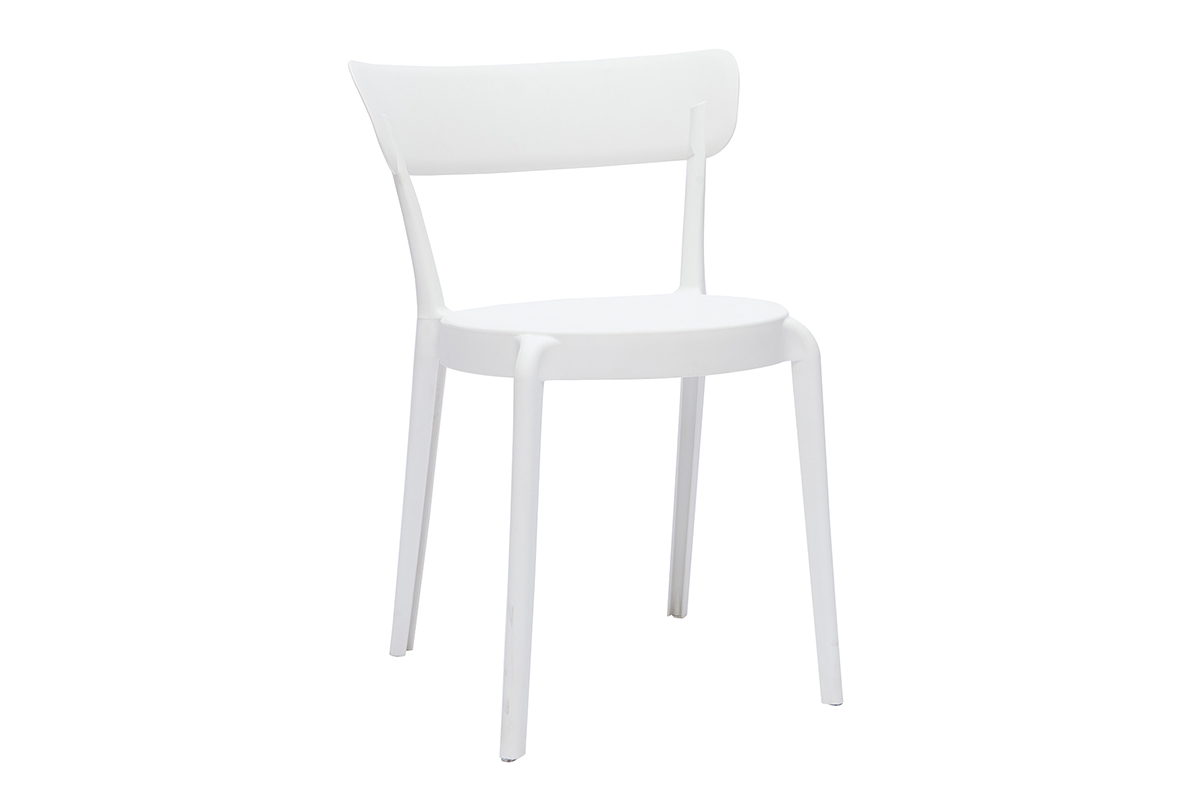 Chaises design blanches empilables intrieur - extrieur (lot de 2) RIOS