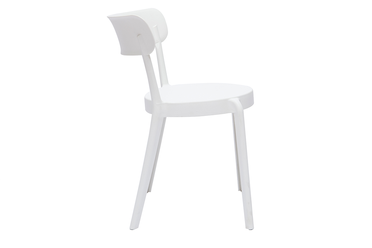 Chaises design blanches empilables intrieur - extrieur (lot de 2) RIOS