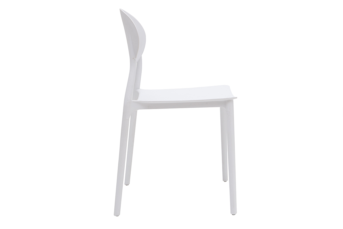 Chaises design empilables blanches intrieur - extrieur (lot de 2) ANNA