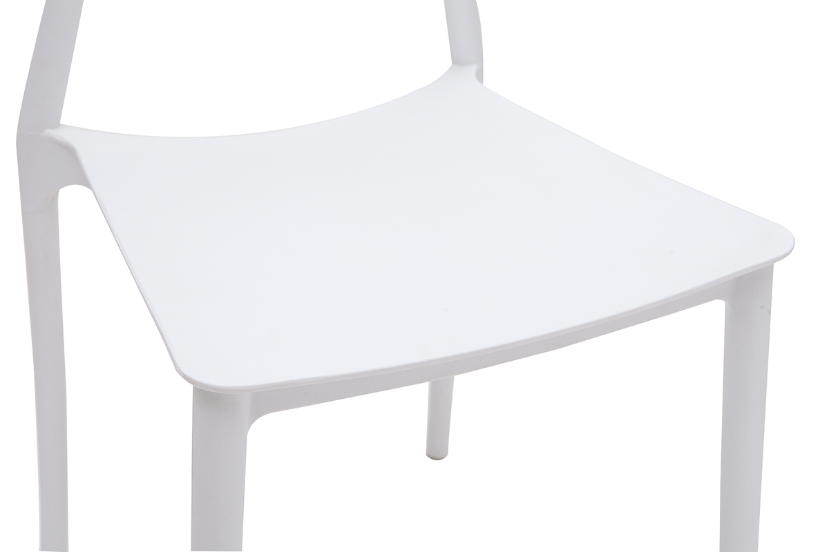 Chaises design empilables blanches intrieur - extrieur (lot de 2) ANNA