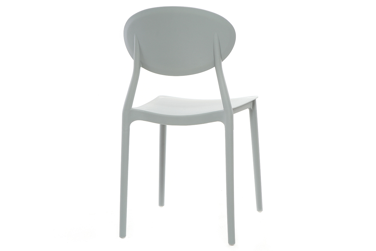 Chaises design empilables gris clair intrieur - extrieur (lot de 2) ANNA