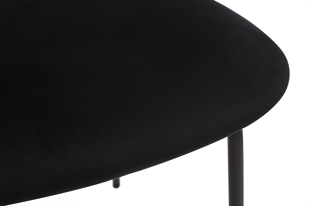 Chaises design en velours noir, mtal noir et cannage rotin (lot de 2) MIRANDA