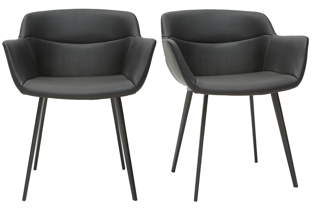 Chaises design noires (lot de 2) NERO