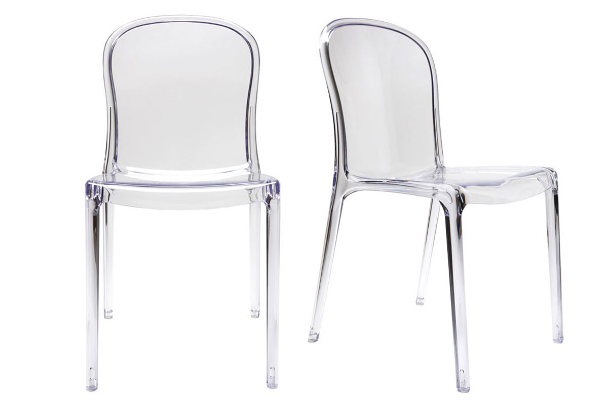 Chaises empilables design transparentes (lot de 2) THALYSSE