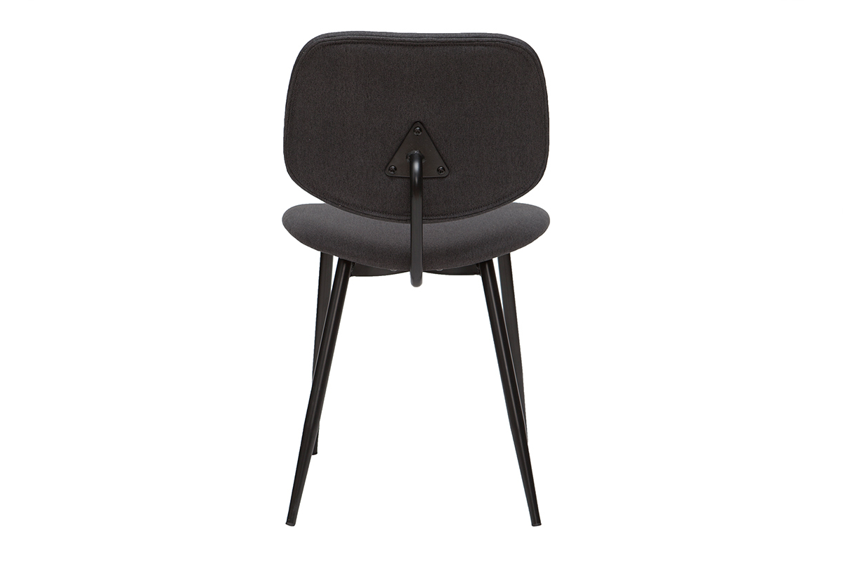 Chaises en tissu gris fonc et mtal noir (lot de 2) TOBIAS