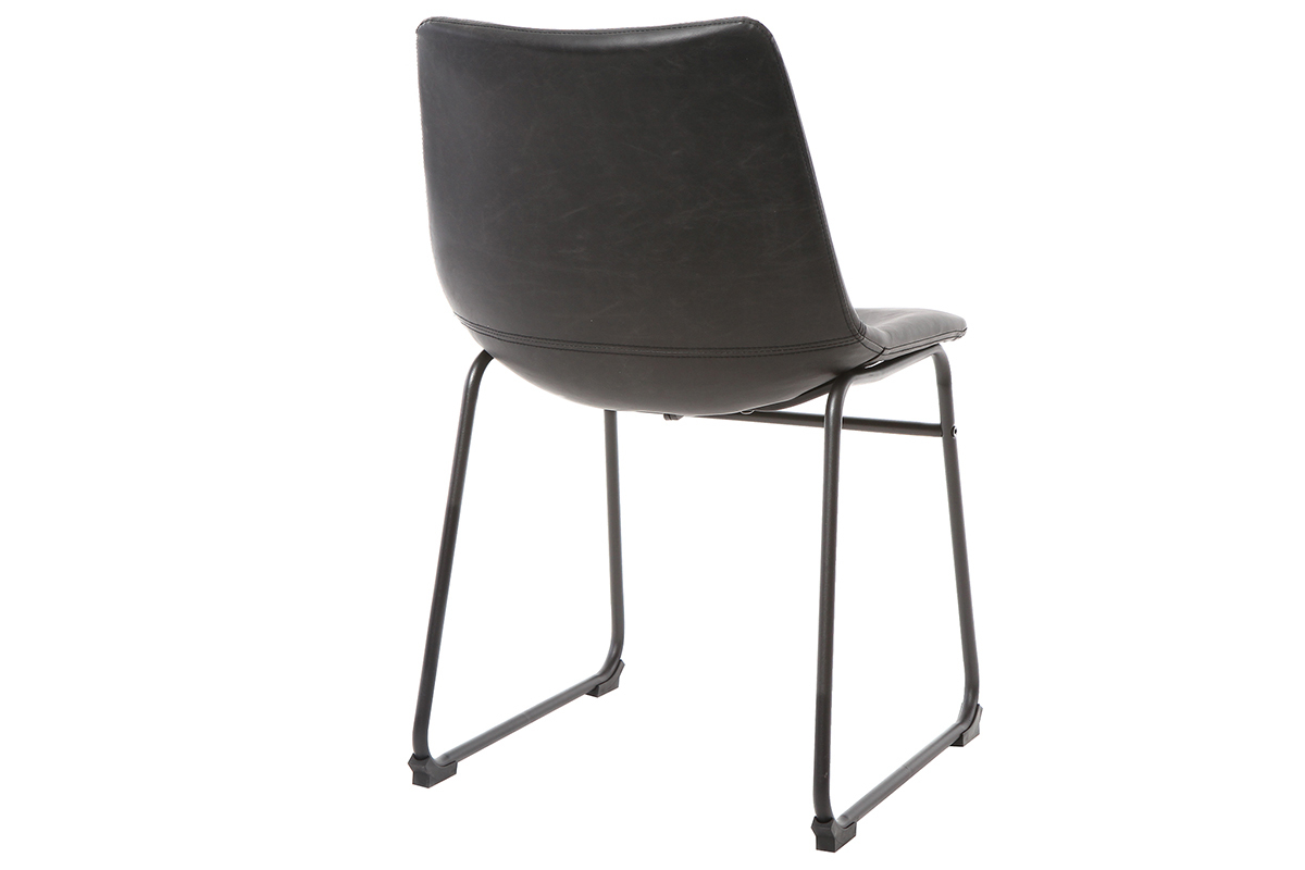 Chaises industrielles noires (lot de 2) NEW ROCK