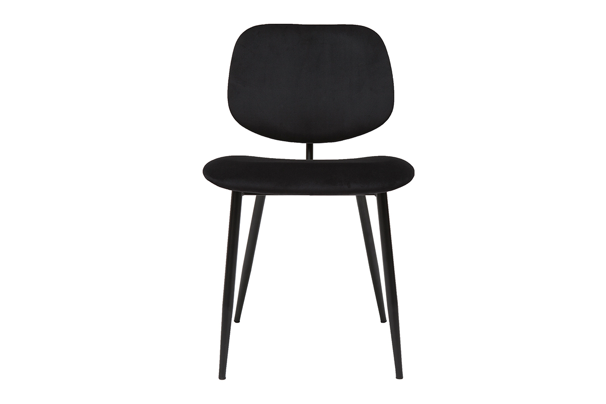 Chaises noires en tissu velours et mtal (lot de 2) TOBIAS