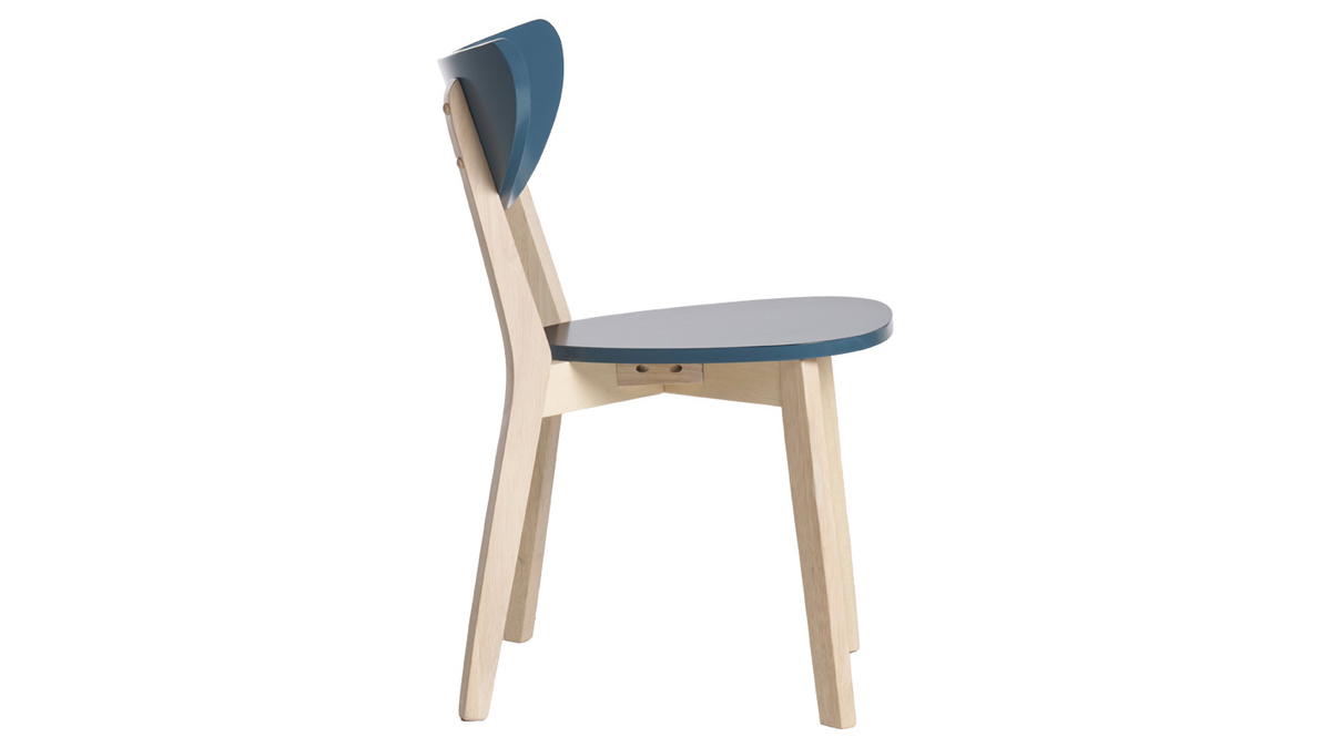 Chaises scandinaves bleu et bois clair (lot de 2) LEENA