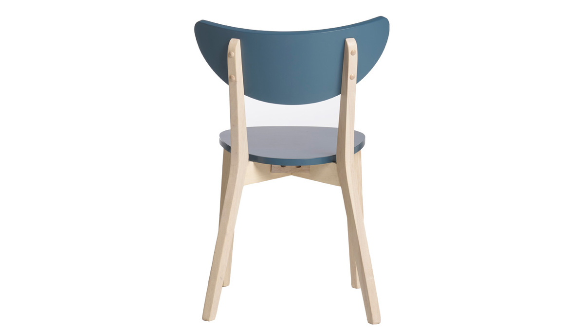 Chaises scandinaves bleu et bois clair (lot de 2) LEENA