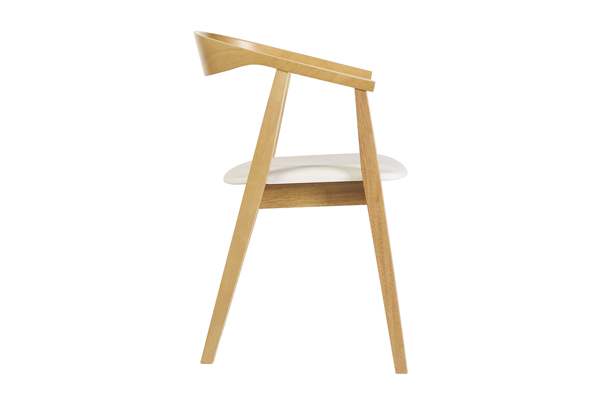 Chaises scandinaves design blanc et bois clair (lot de 2) BAHIA