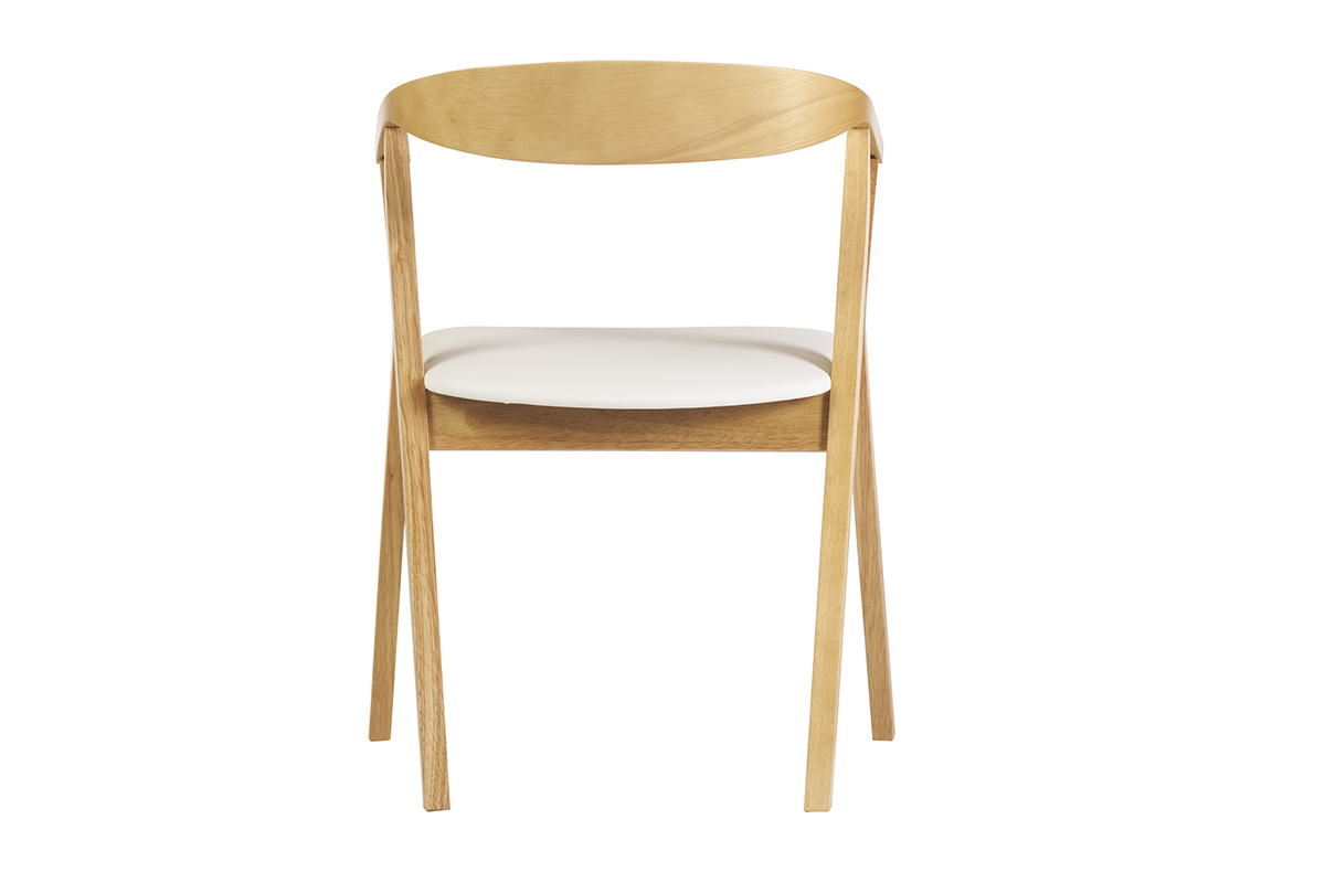 Chaises scandinaves design blanc et bois clair (lot de 2) BAHIA