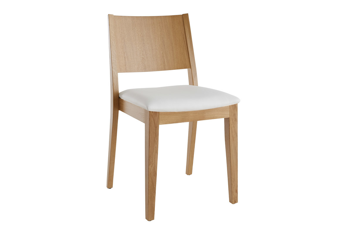 Chaises scandinaves empilables en bois clair chne et blanc (lot de 2) MELVIL