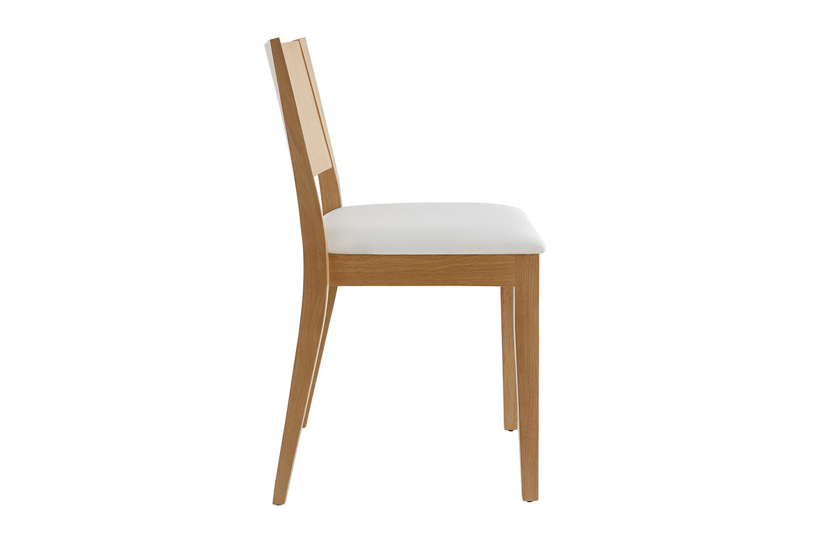 Chaises scandinaves empilables en bois clair chne et blanc (lot de 2) MELVIL